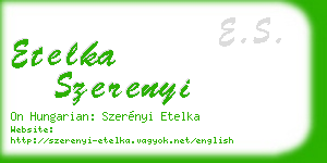 etelka szerenyi business card