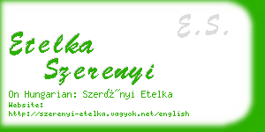 etelka szerenyi business card